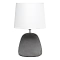Simple Designs Round Concrete Table Lamp, 16-1/2"H, White Shade/Gray Base 1 thumbnail image