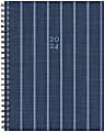 2024 Willow Creek Press Softcover Weekly/Monthly Planner, 6-1/2" x 8-1/2", Denim Stripe, January To December