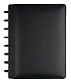 TUL® Discbound Notebook With Leather Cover, Junior Size, Narrow Ruled, 60 Sheets, Black