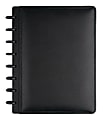 TUL® Discbound Notebook With Leather Cover, Junior Size, Narrow Ruled, 60 Sheets, Black 1 thumbnail image