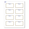 Avery® Print-To-The-Edge Cards With Sure Feed®, S00-D31-PRMWC10, 2" x 3-1/2", Matte White, Preprinted Gold & Navy Border/Floral Design, Pack Of 80 1 thumbnail image