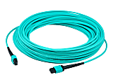 AddOn 5m MPO (Male) to MPO (Male) 12-strand Aqua OM4 Straight Fiber OFNR (Riser-Rated) Patch Cable - 100% compatible and guaranteed to work in OM4 and OM3 applications