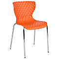 Flash Furniture Lowell Contemporary Design Plastic Stack Chair, Orange 1 thumbnail image