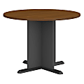 Bush Business Furniture 42"W Round Conference Table, Warm Oak/Graphite Gray, Standard Delivery