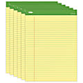 Office Depot® Brand Writing Pad, 8 1/2" x 11 3/4", 100% Recycled, Canary, 50 Sheets Per Pad, 6 Pads Per Pack