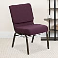 Flash Furniture HERCULES Series Church Chair With Book Rack, Plum/Gold Vein