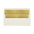 LUX #10 Foil-Lined Square-Flap Envelopes, Gummed Seal, Natural/Gold, Pack Of 50
