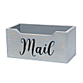 Elegant Designs Tabletop Decorative Script Word Organizer Box, 5-1/2”H x 5-1/2”W x 11-1/2”D, Gray Wash