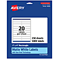 Avery® Permanent Labels With Sure Feed®, 94202-WMP250, Rectangle, 1" x 4", White, Pack Of 5,000