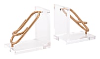 Zuo Modern Clips Bookends, 7 1/8"H x 14 1/4"W x 4 3/4"D, Gold, Set Of 2 Bookends
