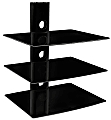 Mount-It! MI-803 Triple Glass Wall Mounted Floating Shelf, 21-7/16"H x 17"W x 14"D, Black 1 thumbnail image
