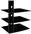 Mount-It! MI-803 Triple Glass Wall Mounted Floating Shelf, 21-7/16"H x 17"W x 14"D, Black