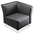 Lorell® Fuze Modular Bonded Leather Left-Arm Lounge Chair, Black
