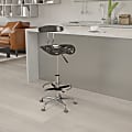 Flash Furniture Vibrant Chrome Drafting Stool with Tractor Seat, Black/Chrome