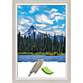 Amanti Art Picture Frame, 28" x 40", Matted For 24" x 36", Trio White Wash Silver