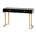 Baxton Studio Beagan Modern And Contemporary 2-Drawer Console Table, 29-1/2”H x 47-1/4”W x 15-3/4”D, Gold/Black