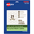 Avery® Recycled Paper Labels, 94061-EWMP10, Oval Scalloped, 1-1/8" x 2-1/4", White, Pack Of 210 1 thumbnail image