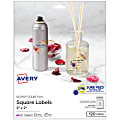 Avery® Print-To-The-Edge Labels, 22853, Square, 2" x 2", Glossy Clear, Pack Of 120 1 thumbnail image