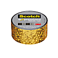 Scotch® Expressions Metallic Tape, 1" Core, 0.75" x 200", Gold Crinkles