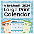 2024 DateWorks Monthly Mini Calendar, 7" x 7", Large Print, January To December 2024 