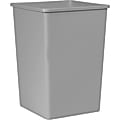 Rubbermaid® Commercial Untouchable Rectangular Plastic Trash Container, 35 Gallons, Gray