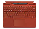Microsoft Signature Keyboard/Cover Case Microsoft Surface Pro 9, Surface Pro 8, Surface Pro X Tablet, Stylus - Poppy Red - Alcantara Body - 8.9" Height x 11.4" Width x 0.1" Depth