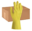 ProGuard Flock Lined Latex Gloves, Large, Yellow, 24 Per Pack, Case Of 12 Packs