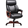 Lorell® Executive Soft Seat Bonded Leather Chair, Black/Cherry