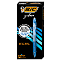 BIC® Gel-ocity Original Long Lasting Retractable Gel Pens, Medium Point, 0.7 mm, Blue Barrel, Blue Ink, Pack Of 12