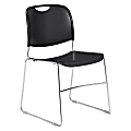 National Public Seating 8500 Ultra-Compact Stack Chair, Black/Chrome 1 thumbnail image