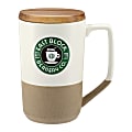 Custom Tahoe Tea & Coffee Ceramic Mug With Wood Lid, 16 Oz