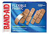 Band-Aid Brand Flexible Fabric Adhesive Bandages, Assorted, Box of 100 Bandages 1 thumbnail image