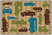 Carpets for Kids® KID$Value Rugs™ All Autos Activity Rug, 3' x 4'6", Brown 1 thumbnail image