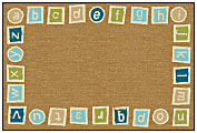 Carpets for Kids® KID$Value Rugs™ Alphabet Blocks Border Activity Rug, 3' x 4'6", Brown