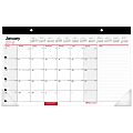 Office Depot® Brand Monthly Desk Pad Calendar, 17" x 11", 30% Recycled, White, January to December 2018 (OD2010-00-18)