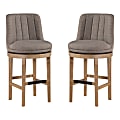 Office Star Rowan Counter Height Spindle Stools, Cement/Medium Oak, Set Of 2 Stools 1 thumbnail image