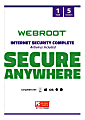 Webroot® Internet Security Complete With Antivirus Protection 2020, For 5 PC And Mac® Devices, 1-Year Subscription, Disc