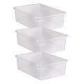 Teacher Created Resources Plastic Storage Bin, Large, Clear, Pack Of 3 1 thumbnail image