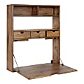 Kate and Laurel Georgie 26”W Floating Student Desk, Natural 1 thumbnail image