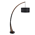 Lumisource Noah Mid-Century Modern Floor Lamp, Black Shade/Walnut & Black Marble Base 1 thumbnail image