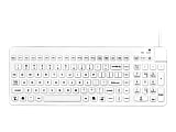 Man & Machine Premium Full Size Waterproof Disinfectable Keyboard - Cable Connectivity - USB Interface - English, French - Computer - PC, Mac - Industrial Silicon Rubber Keyswitch - White