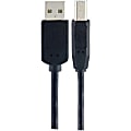 GE USB-A To USB-B Cable, 6’, Black, 33760