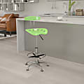 Flash Furniture Vibrant Chrome Drafting Stool with Tractor Seat, Spicy Lime/Chrome