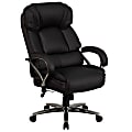 Flash Furniture Hercules Big & Tall Ergonomic LeatherSoft™ Faux Leather Office Chair With Chrome Base And Arms, Black/Gray 1 thumbnail image