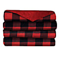 Sunbeam Microplush Heated Throw, 50" x 60", Red Plaid