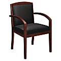HON® Bonded Leather Guest Chair With Wood Frame, Mahogany/Black