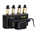 Gibson Hot Tools Professional Curl Bar Set With 24K Gold Interchangeable Barrels And Pulse Technology, Black