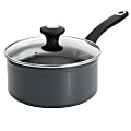 Martha Stewart Everyday Aluminum Saucepan With Lid, 3-Quart, Gray