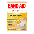 Band-Aid® Brand Antibiotic Bandages, Assorted Sizes, Box Of 20
