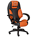 NFL® High-Back Leather Chair, Chicago Bears, 48 1/2"H x 26"W x 26 1/4"D, Black Frame, Black/Orange Leather 1 thumbnail image